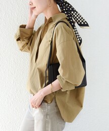 〈手洗い可能〉近江晒 サイド スリット スキッパー シャツ