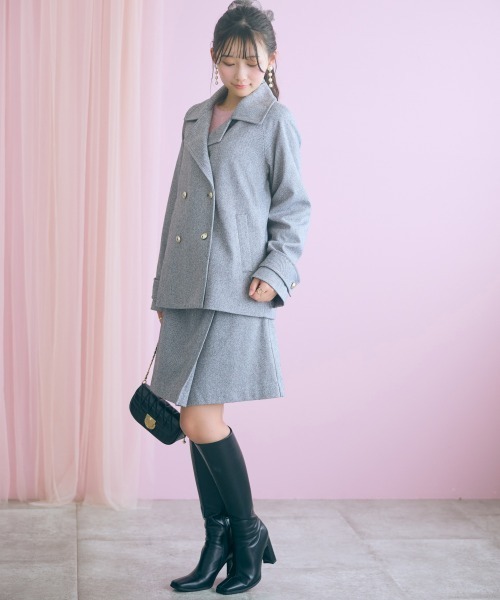 marun(マルン)の「<大きいサイズ>ヘリンボーンジャケットコート marun(テーラードジャケット・レディース・ベージュ/ブラック・3L/LL/L/5L/4L)」の10枚目の写真