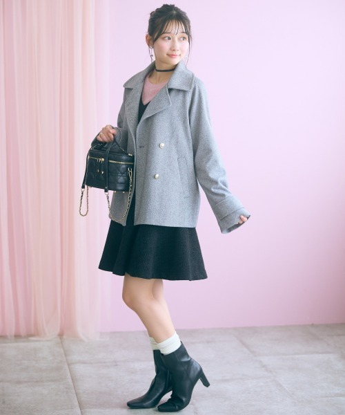marun(マルン)の「<大きいサイズ>ヘリンボーンジャケットコート marun(テーラードジャケット・レディース・ベージュ/ブラック・3L/LL/L/5L/4L)」の12枚目の写真