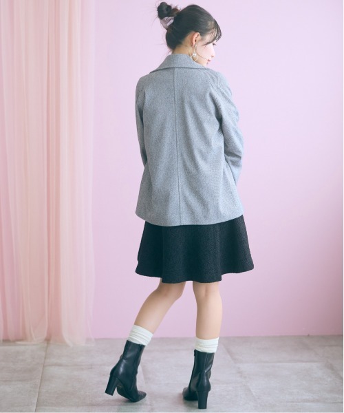 marun(マルン)の「<大きいサイズ>ヘリンボーンジャケットコート marun(テーラードジャケット・レディース・ベージュ/ブラック・3L/LL/L/5L/4L)」の13枚目の写真