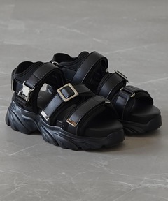 CLEL】High-sole Sneaker Sandals/ハイソール 合皮 スニーカーサンダル