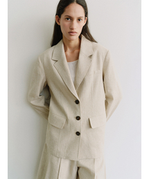 MOHAN（モハン）の「TIS LINEN TAILORED SINGLE BLAZER_BEIGE STRIPE（テーラードジャケット）」