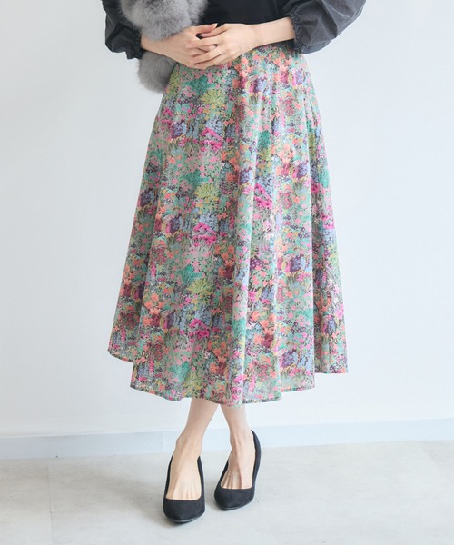 KATHARINE ROSS(キャサリンロス)の「【日本製】 LIBERTY FABRIC フレアスカート(スカート・レディース・フューシャピンク/グリーン/オフホワイト/ピンク/ブルー/パープル・FREE)」の5枚目の写真