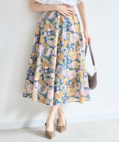 KATHARINE ROSS(キャサリンロス)の「【日本製】 LIBERTY FABRIC フレアスカート(スカート・レディース・フューシャピンク/グリーン/オフホワイト/ピンク/ブルー/パープル・FREE)」の3枚目の写真