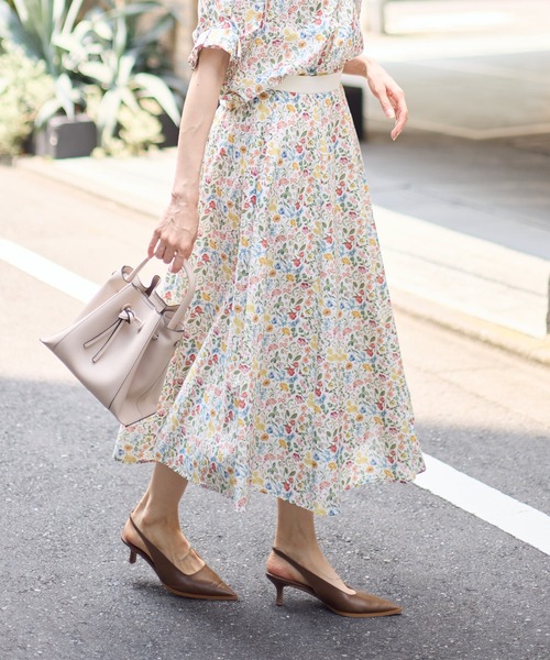 KATHARINE ROSS(キャサリンロス)の「【日本製】 LIBERTY FABRIC フレアスカート(スカート・レディース・フューシャピンク/グリーン/オフホワイト/ピンク/ブルー/パープル・FREE)」の10枚目の写真