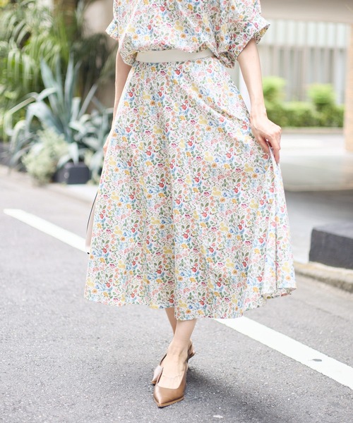 KATHARINE ROSS(キャサリンロス)の「【日本製】 LIBERTY FABRIC フレアスカート(スカート・レディース・フューシャピンク/グリーン/オフホワイト/ピンク/ブルー/パープル・FREE)」の8枚目の写真