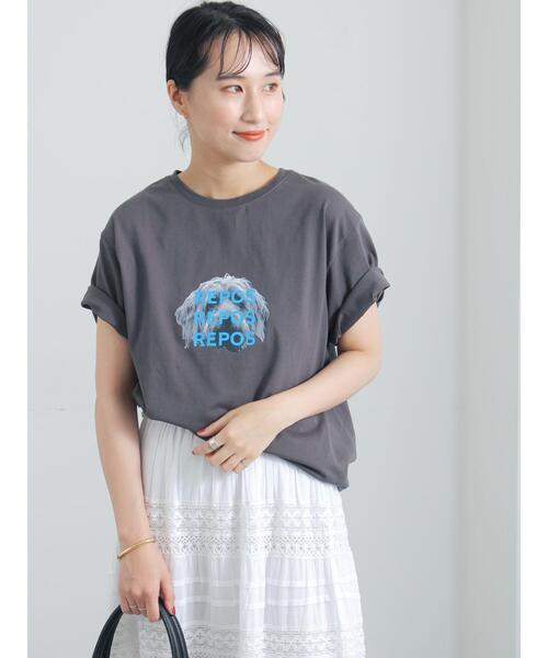 Te chichi(テチチ)の「アニマルフォトプリントTシャツ(Tシャツ/カットソー・レディース・ベージュ/ブラウン/チャコールグレー/オフホワイト・F)」の2枚目の写真