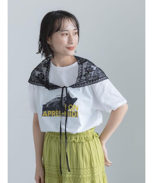 Te chichi(テチチ)の「アニマルフォトプリントTシャツ(Tシャツ/カットソー・レディース・ベージュ/ブラウン/チャコールグレー/オフホワイト・F)」の10枚目の写真