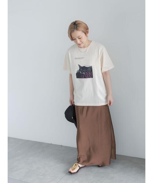 Te chichi(テチチ)の「アニマルフォトプリントTシャツ(Tシャツ/カットソー・レディース・ベージュ/ブラウン/チャコールグレー/オフホワイト・F)」の11枚目の写真