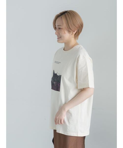 Te chichi(テチチ)の「アニマルフォトプリントTシャツ(Tシャツ/カットソー・レディース・ベージュ/ブラウン/チャコールグレー/オフホワイト・F)」の13枚目の写真