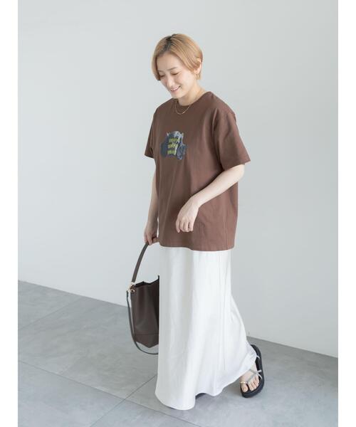 Te chichi(テチチ)の「アニマルフォトプリントTシャツ(Tシャツ/カットソー・レディース・ベージュ/ブラウン/チャコールグレー/オフホワイト・F)」の18枚目の写真