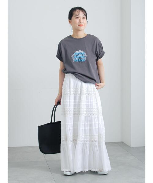 Te chichi(テチチ)の「アニマルフォトプリントTシャツ(Tシャツ/カットソー・レディース・ベージュ/ブラウン/チャコールグレー/オフホワイト・F)」の22枚目の写真