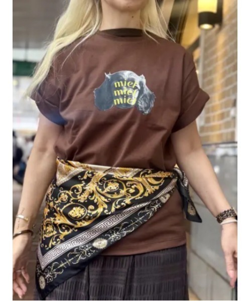 Te chichi(テチチ)の「アニマルフォトプリントTシャツ(Tシャツ/カットソー・レディース・ベージュ/ブラウン/チャコールグレー/オフホワイト・F)」の3枚目の写真