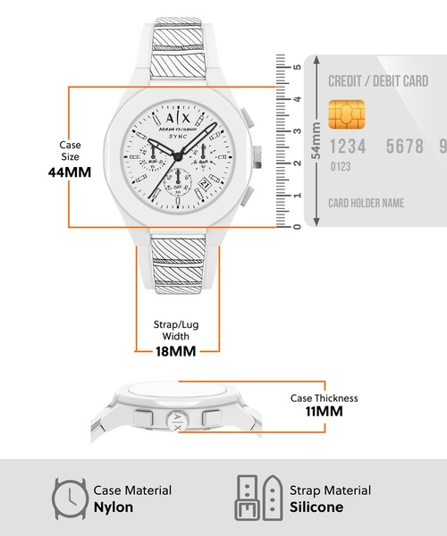 ARMANI EXCHANGE（アルマーニエクスチェンジ）の「アルマーニ・エクスチェンジ 腕時計 メンズ アナログ シリコン AX4175（アナログ腕時計・メンズ・ホワイト・FREE）」の5枚目の写真