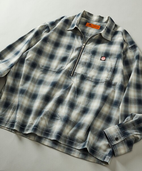 RED KAP(レッドキャップ)の「RED KAP/レッドキャップ 別注 ハーフジップ プルオーバー ロングスリーブシャツ(シャツ/ブラウス・メンズ・ブラック/チャコールグレー/レオパード/その他9/その他13・MEDIUM/LARGE)」の1枚目の写真