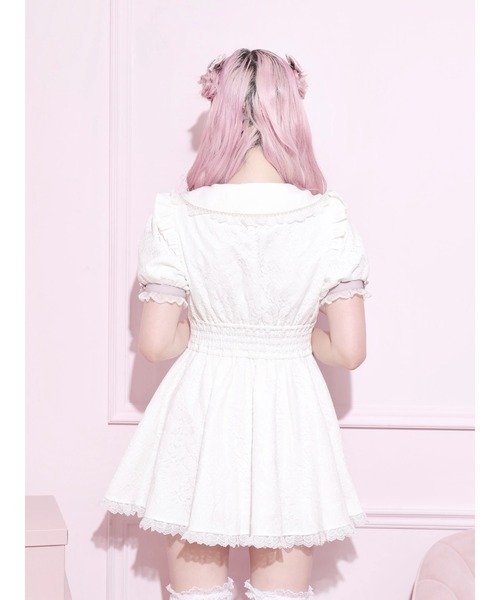 NOEMIE(ノエミー)の「総レースラッフルフリルスピンドルワンピース(ワンピース・レディース・オフホワイト/ブラック/ピンク・M)」の9枚目の写真