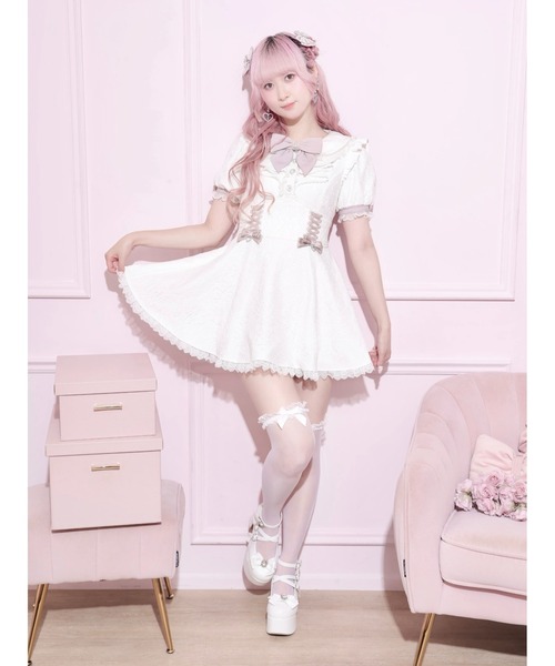 NOEMIE(ノエミー)の「総レースラッフルフリルスピンドルワンピース(ワンピース・レディース・オフホワイト/ブラック/ピンク・M)」の10枚目の写真