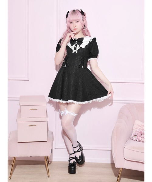 NOEMIE(ノエミー)の「総レースラッフルフリルスピンドルワンピース(ワンピース・レディース・オフホワイト/ブラック/ピンク・M)」の13枚目の写真