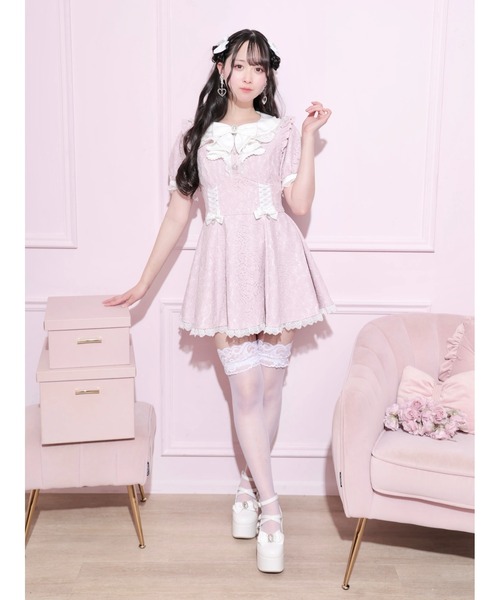 NOEMIE(ノエミー)の「総レースラッフルフリルスピンドルワンピース(ワンピース・レディース・オフホワイト/ブラック/ピンク・M)」の5枚目の写真