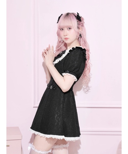 NOEMIE(ノエミー)の「総レースラッフルフリルスピンドルワンピース(ワンピース・レディース・オフホワイト/ブラック/ピンク・M)」の11枚目の写真