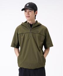 撥水 ハーフジップ プルオーバー フーディー (MENS)