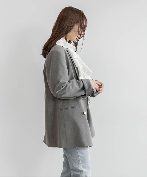 RANDA(ランダ)の「ダブルブレストテーラードジャケット(テーラードジャケット・レディース・ブラウン/ネイビー/グレー・0/1)」の20枚目の写真