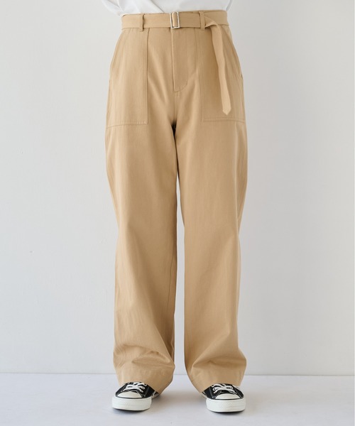 PUBLIC TOKYO（パブリックトウキョウ）の「【ZOZO限定26AW先行予約】ベルテッドチノベイカーパンツ（その他パンツ・メンズ・ベージュ/ブラック・1/2）」の9枚目の写真
