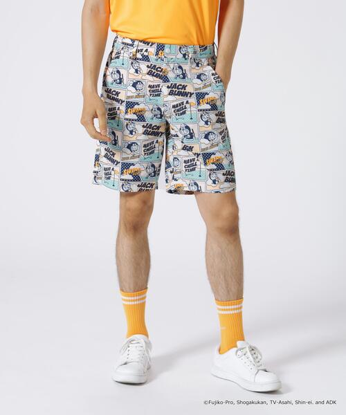 Jack Bunny!!（ジャックバニー）の「【Jack Bunny!!】【ドラえもん】ストレッチミニリップ 総柄ショートパンツ（その他パンツ・メンズ・ネイビー/オレンジ・X-LARGE/XX-LARGE/MEDIUM/LARGE）」の2枚目の写真