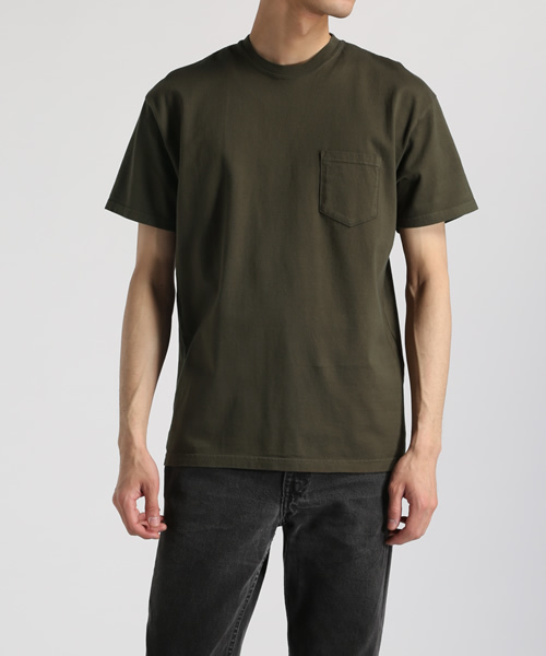 SOPHNET.（ソフネット）の「OVER DYE CREW NECK POCKET TEE（Tシャツ/カットソー・メンズ・ホワイト/ブラック/グレー/カーキ/ネイビー/サックスブルー/チャコールグレー/ピンク/グリーン・SMALL/MEDIUM/X-LARGE/LARGE）」の5枚目の写真