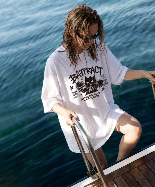 BATTRACT（バトラクト）の「ケットレイン ボクサー オーバーサイズ 半袖Tシャツ [ホワイト]（Tシャツ/カットソー・メンズ・ホワイト・1/2）」の2枚目の写真
