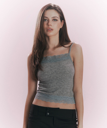 Alice Lace Sleeveless Top (Melange Grey)