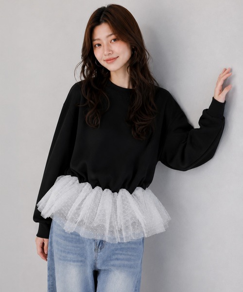 by LEGNA(バイレグナ)の「チュールペプラムドッキングトップス(Tシャツ/カットソー・レディース・杢グレー/ブラック/ホワイト・LARGE/MEDIUM)」の14枚目の写真