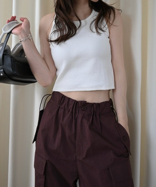 WILLFULLY(ウィルフリー)の「rib tank layered off shoulder tops(Tシャツ/カットソー・レディース・ヘザーグレー/アイボリー/ブラック・FREE)」の9枚目の写真