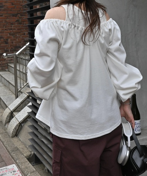 WILLFULLY(ウィルフリー)の「rib tank layered off shoulder tops(Tシャツ/カットソー・レディース・ヘザーグレー/アイボリー/ブラック・FREE)」の11枚目の写真