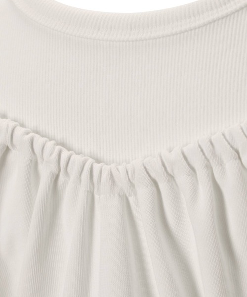 WILLFULLY(ウィルフリー)の「rib tank layered off shoulder tops(Tシャツ/カットソー・レディース・ヘザーグレー/アイボリー/ブラック・FREE)」の7枚目の写真