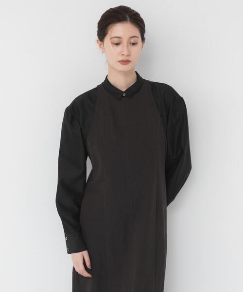 URBAN RESEARCH(アーバンリサーチ)の「new basic WOOL LINEN SILK ONE-PIECE(ワンピース・レディース・ブラウン・38/36)」の2枚目の写真