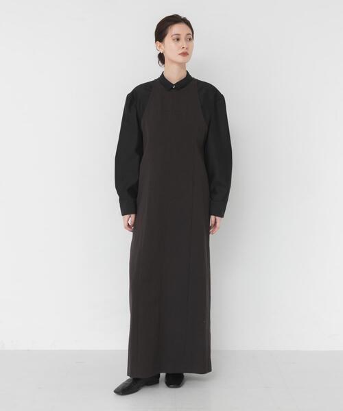 URBAN RESEARCH(アーバンリサーチ)の「new basic WOOL LINEN SILK ONE-PIECE(ワンピース・レディース・ブラウン・38/36)」の3枚目の写真
