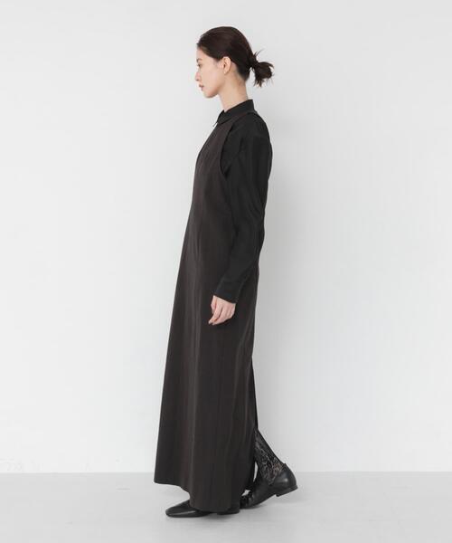 URBAN RESEARCH(アーバンリサーチ)の「new basic WOOL LINEN SILK ONE-PIECE(ワンピース・レディース・ブラウン・38/36)」の4枚目の写真