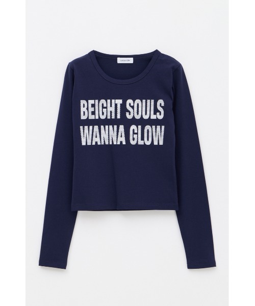 LAGUA GEM(ラグアジェム)の「DOT LETTERING PRINT トップス(Tシャツ/カットソー・レディース・ネイビー/ホワイト/バーガンディー/ブラック・FREE)」の3枚目の写真