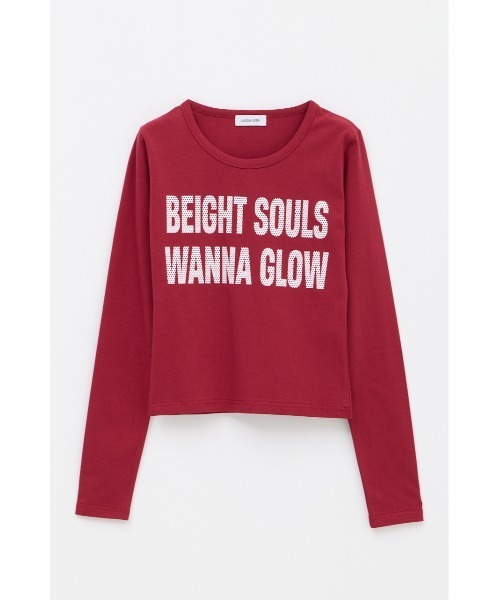 LAGUA GEM(ラグアジェム)の「DOT LETTERING PRINT トップス(Tシャツ/カットソー・レディース・ネイビー/ホワイト/バーガンディー/ブラック・FREE)」の4枚目の写真