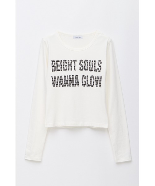 LAGUA GEM(ラグアジェム)の「DOT LETTERING PRINT トップス(Tシャツ/カットソー・レディース・ネイビー/ホワイト/バーガンディー/ブラック・FREE)」の1枚目の写真