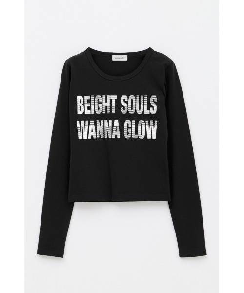 LAGUA GEM(ラグアジェム)の「DOT LETTERING PRINT トップス(Tシャツ/カットソー・レディース・ネイビー/ホワイト/バーガンディー/ブラック・FREE)」の2枚目の写真