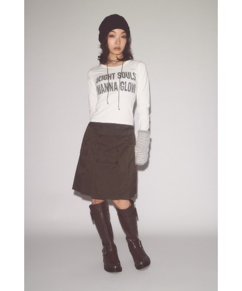 LAGUA GEM(ラグアジェム)の「DOT LETTERING PRINT トップス(Tシャツ/カットソー・レディース・ネイビー/ホワイト/バーガンディー/ブラック・FREE)」の8枚目の写真