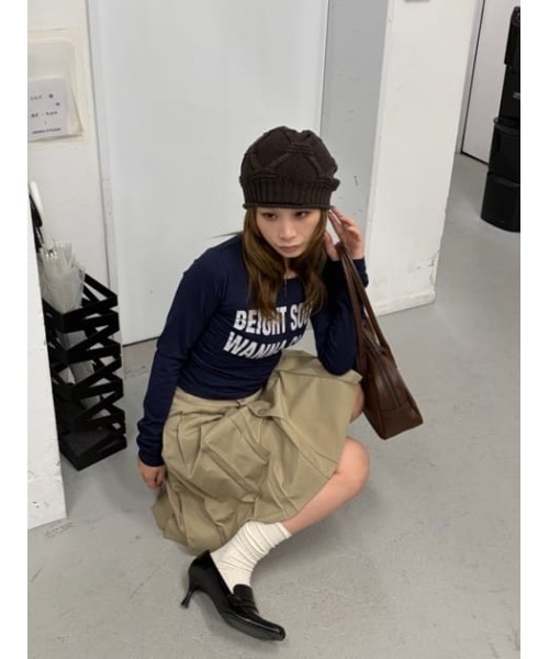 LAGUA GEM(ラグアジェム)の「DOT LETTERING PRINT トップス(Tシャツ/カットソー・レディース・ネイビー/ホワイト/バーガンディー/ブラック・FREE)」の16枚目の写真