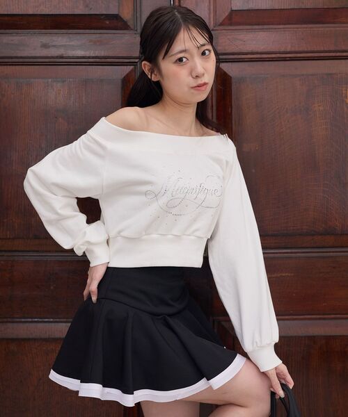 MAJESTIC LEGON(マジェスティックレゴン)の「バイカラーヘムレイヤードライクスカパン(スカート・レディース・ブラック/グレー・MEDIUM)」の14枚目の写真