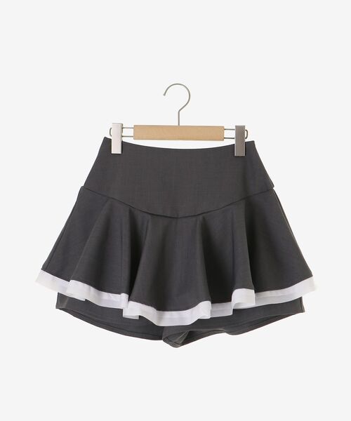 MAJESTIC LEGON(マジェスティックレゴン)の「バイカラーヘムレイヤードライクスカパン(スカート・レディース・ブラック/グレー・MEDIUM)」の19枚目の写真