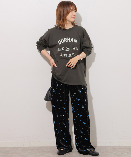 JOURNAL STANDARD relume(ジャーナルスタンダード レリューム)の「DURHAMロゴロングTシャツ(Tシャツ/カットソー・レディース・ホワイト/ブラック系その他・FREE)」の3枚目の写真
