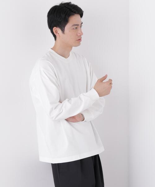 NANO universe（ナノユニバース）の「8ozビッグシルエットTシャツ 長袖（Tシャツ/カットソー・メンズ・ホワイト/パープル/ブラック/ミント・L/M）」の2枚目の写真