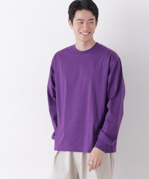 NANO universe（ナノユニバース）の「8ozビッグシルエットTシャツ 長袖（Tシャツ/カットソー・メンズ・ホワイト/パープル/ブラック/ミント・L/M）」の6枚目の写真