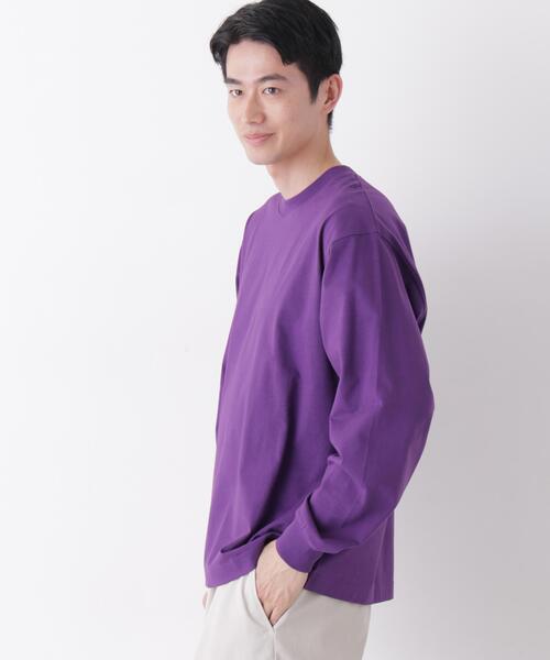 NANO universe（ナノユニバース）の「8ozビッグシルエットTシャツ 長袖（Tシャツ/カットソー・メンズ・ホワイト/パープル/ブラック/ミント・L/M）」の7枚目の写真